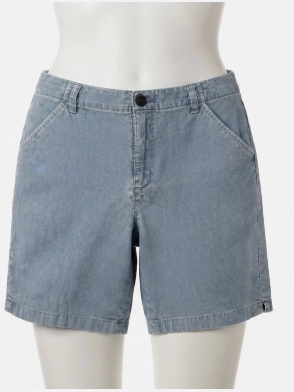 Lee Blue Denim Shorts Regular Fit Mid Rise Casual Women Size 14 Medium